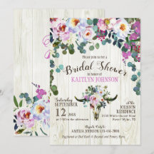 ボホシックロングホーン牛スカルフローラブライダルシャワー