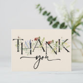 ボホシックワイルドフラワーズサンキューカード サンキューカード (スタンド正面)