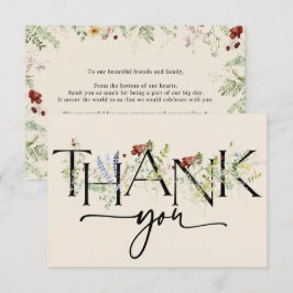 ボホシックワイルドフラワーズサンキューカード サンキューカード