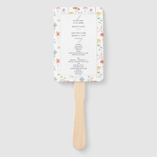 ボホシックワイルドフラワーズフローラ結婚プログラム ハンドファン (正面)