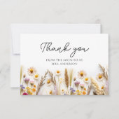 ボホシックワイルドフラワーブライダルシャワーサンキューユナイテッド カード (正面)
