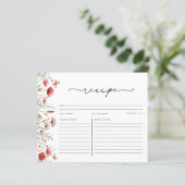 ボホシックワイルドフラワーブライダルシャワーレシピカード (スタンド正面)