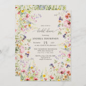 ボホシックワイルドフラワーブライダルシャワー 招待状 (正面/裏面)