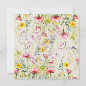 ボホシックワイルドフラワーブライダルシャワー 招待状 (裏面)