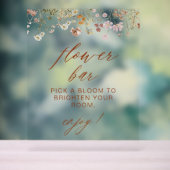 ボホシックワイルドフラワーベビーシャワーフラワーバー アクリルサイン (ニュートラル)