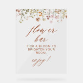 ボホシックワイルドフラワーベビーシャワーフラワーバー アクリルサイン (正面)