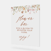 ボホシックワイルドフラワーベビーシャワーフラワーバー アクリルサイン (傾斜)