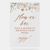 ボホシックワイルドフラワーベビーシャワーフラワーバー アクリルサイン (正面)