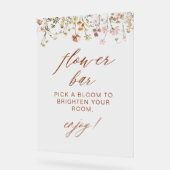 ボホシックワイルドフラワーベビーシャワーフラワーバー アクリルサイン (傾斜)