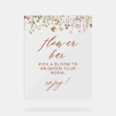 ボホシックワイルドフラワーベビーシャワーフラワーバー アクリルサイン (正面)