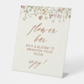 ボホシックワイルドフラワーベビーシャワーフラワーバー 台座サイン (正面)