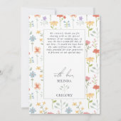 ボホシックワイルドフラワーモダンフローラ結婚ズ サンキューカード (裏面)