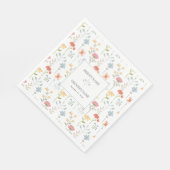 ボホシックワイルドフラワーモダンフローラ結婚ズ スタンダードランチョンナプキン (角)