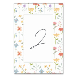 ボホシックワイルドフラワーモダンフローラ結婚ズ テーブルナンバー