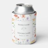 ボホシックワイルドフラワーモダンフローラ結婚式の引き出物 缶クーラー (缶正面)