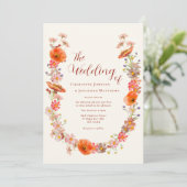 ボホシックワイルドフラワー秋の結婚式 招待状 (スタンド正面)