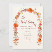 ボホシックワイルドフラワー秋の結婚式 招待状 (正面)