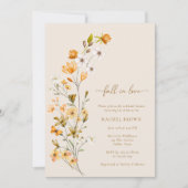 ボホシックワイルドフラワー秋インラブブライダルシャワー 招待状 (正面)