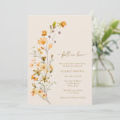 ボホシックワイルドフラワー秋インラブブライダルシャワー 招待状 (スタンド正面)