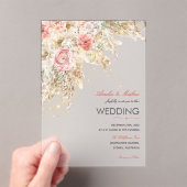 ボホシックワイルドフラワー秋素朴フローラ結婚ズ アクリル招待状 (インサイチュ (ポータブル))