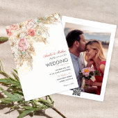 ボホシックワイルドフラワー秋素朴フローラ結婚ズ 招待状