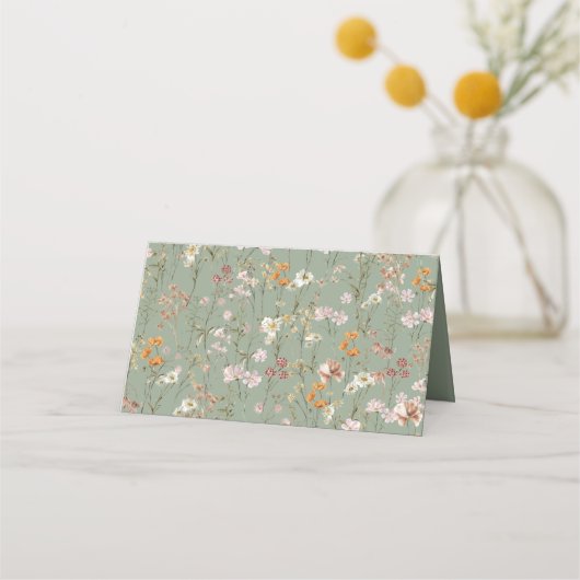 ボホシックワイルドフラワー結婚ズ プレイスカード (裏面)