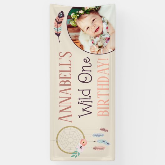 ボホシックワイルドワンガーリーバースデーパーティー 横断幕 (縦)