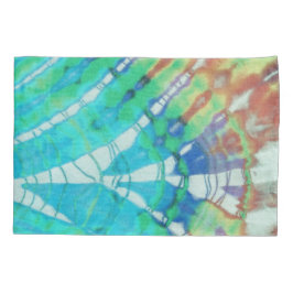 ボホシックヴィンテージティール(緑がかった色)ブラウンビーチろうけつ染め絞り染め 枕カバー