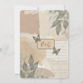 ボホシックヴィンテージ結婚の緑の日の安全 招待状 (裏面)