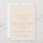 ボホシックヴィンテージ金ゴールドフロントとバック結婚ズ 招待状 (裏面)