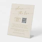 ボホシックヴィンテージ金ゴールド共有ザ愛QRコード 台座サイン (正面)