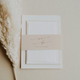 ボホシックヴィンテージ金ゴールド私たちは結婚の 招待状ベリーバンド