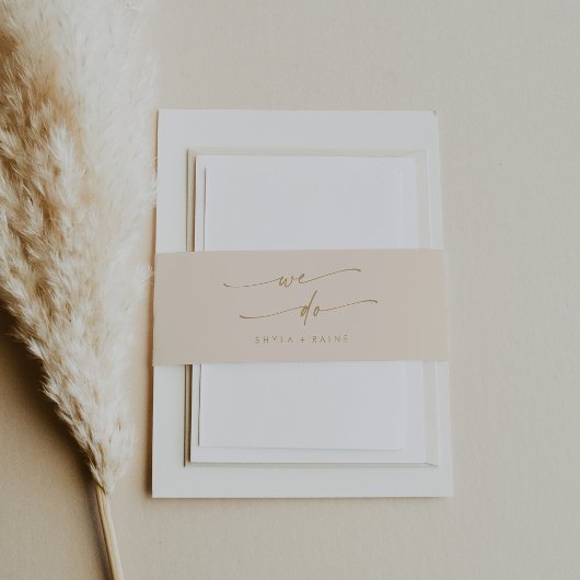 ボホシックヴィンテージ金ゴールド私たちは結婚の 招待状ベリーバンド