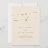 ボホシックヴィンテージ金ゴールド私たちは結婚の 招待状 (正面)