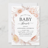 ボホシック埃っぽいピンクの砂漠の赤ちゃんシャワー 招待状 (正面)