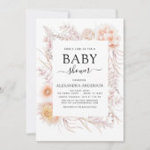 ボホシック埃っぽいピンク砂漠ベビーブシャワー招待状 招待状 (正面)