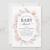ボホシック埃っぽいピンク砂漠ベビーブシャワー招待状 招待状 (正面)