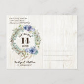 ボホシック多肉性ユーカリプトゥス日付を保存 案内ポストカード (裏面)