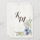 ボホシック多肉種ユーカリ素朴結婚ズ 招待状 (裏面)