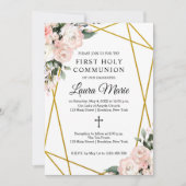 ボホシック幾何学花模様ファーストホーリーコミュニオン 招待状 (正面)