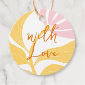 ボホシック抽象芸術モダンカラフルフローラ結婚ズ フェイバータグ (正面)