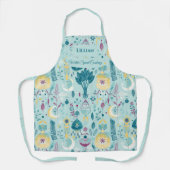 ボホシック料理ブルーパステルとアローズ&ムーン エプロン (正面)