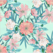 ボホシック春ガーデンフラワーズイラストレーション シール (正面)