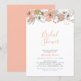 ボホシック春フローラブライダルウェディングシャワーインビ 招待状