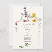 ボホシック春ワイルドフラワーズ結婚式招待状 招待状 (正面)