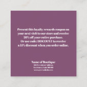 ボホシック春開花ブティック割引クーポン 割引カード (裏面)