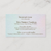 ボホシック水カラー数々のカラーフローラ牛スカル 名刺 (裏面)