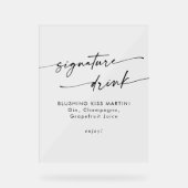 ボホシック澄んアクリル結婚のシグネチャードリンク アクリルサイン (正面)