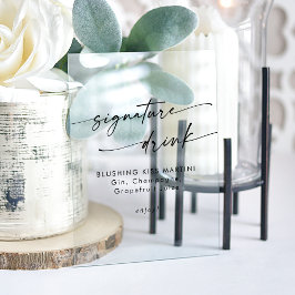 ボホシック澄んアクリル結婚のシグネチャードリンク アクリルサイン