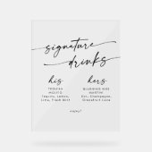 ボホシック澄んアクリル結婚の名物ドリンク アクリルサイン (正面)